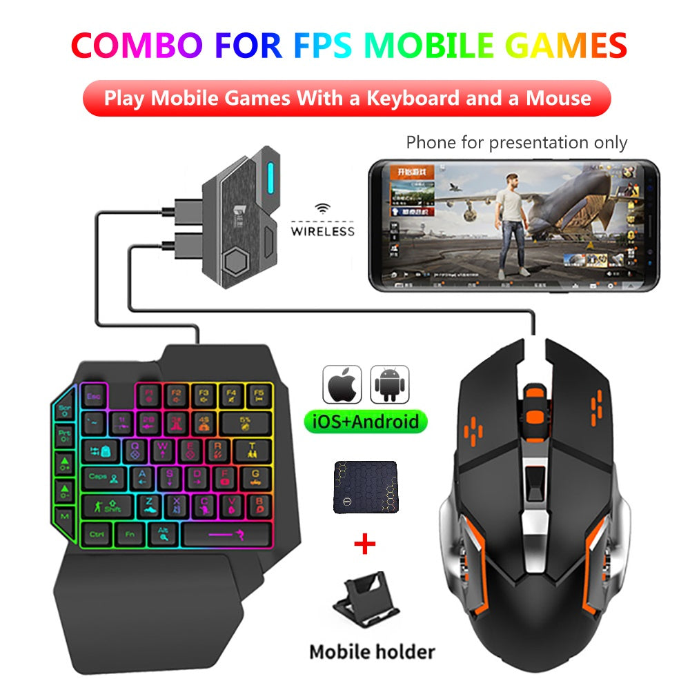 GAMING WIRELESS BLUETOOTH 5 IN 1 COMBO KEYBOARD AND MOUSE - High Quality Keyboard Mouse Wireless Gaming Kit