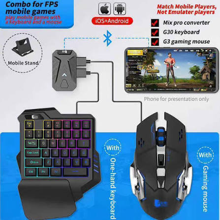 GAMING WIRELESS BLUETOOTH 5 IN 1 COMBO KEYBOARD AND MOUSE - High Quality Keyboard Mouse Wireless Gaming Kit